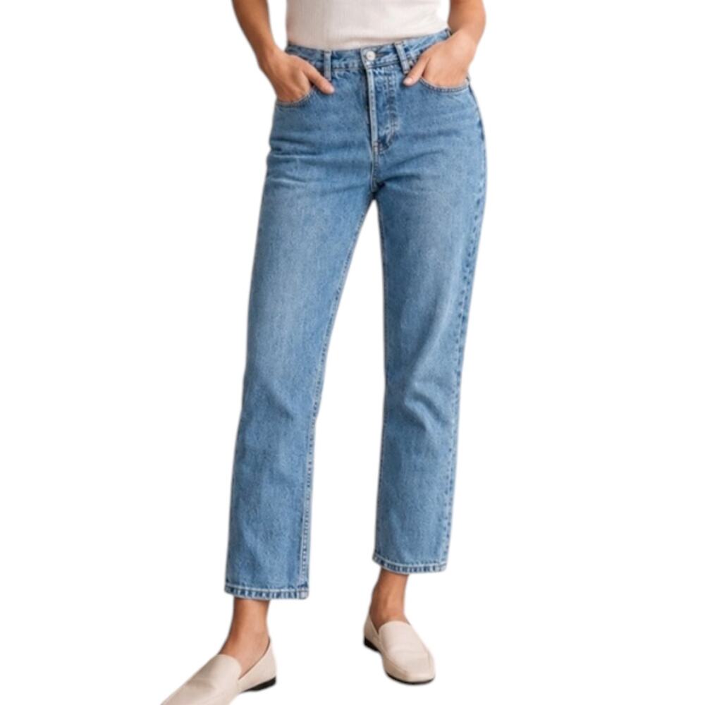 Everlane 90s Cheeky Jeans Cropped Womens 28 100% Organic Cotton Button Fly